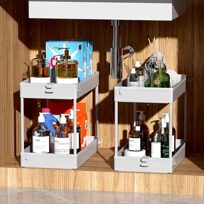 SPACEKEEPER Storage Cart, 4-Tier Mobile Shelving Unit, Bathroom Rolling Cart - Image 3