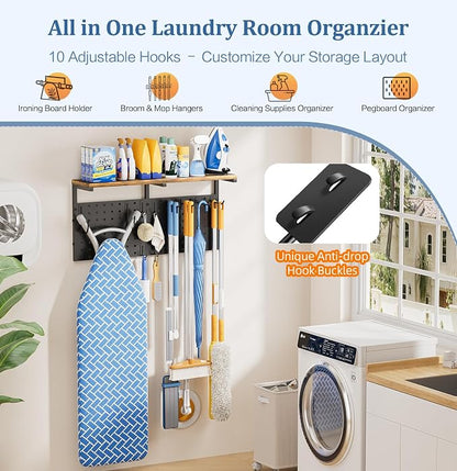 Ironing Board Hanger Wall Mount, Large Storage Iron and Ironing Board Holder - Image 2