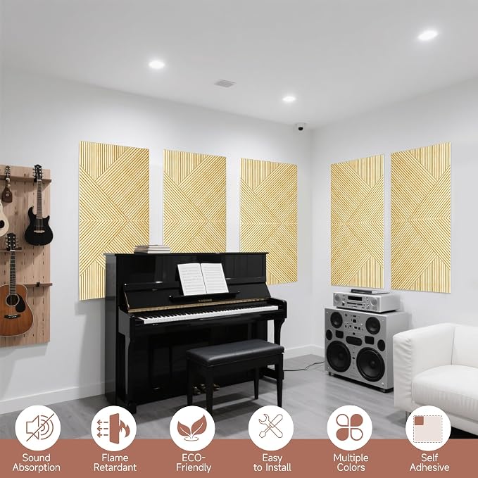 TO-TH Acoustic Wall Panels, 6 Pack Total Size 72 x 48 Inches, Self-Adhesive - Image 6