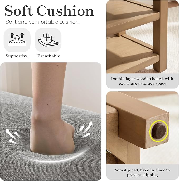 Zihanhome 2 Tier Shoe Rack Bench - Image 8