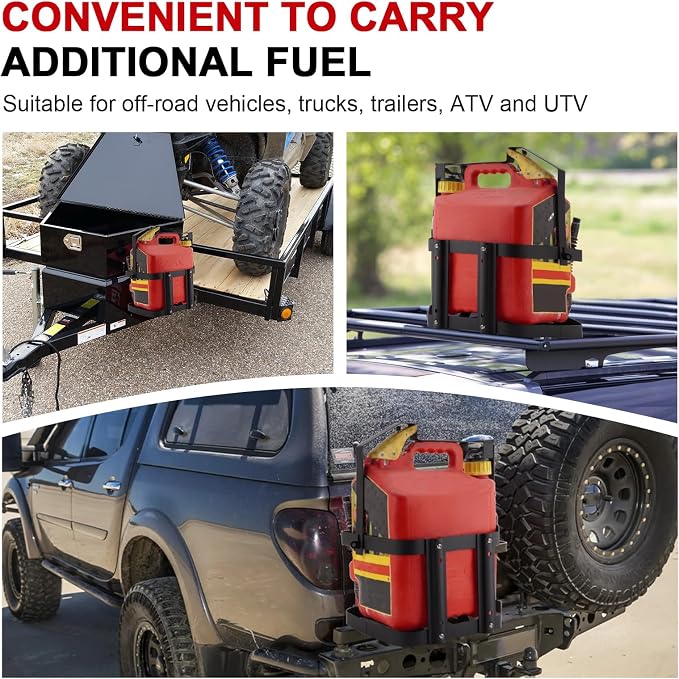 5 Gallon Gas Can Holder, Metal Steel Fuel Container Mount Bracket Compatible - Image 6