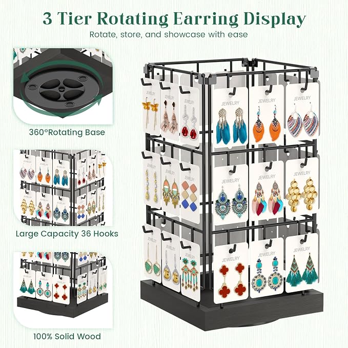 EsLuker.ly Rotating Earring Display Holder Stand - Image 3