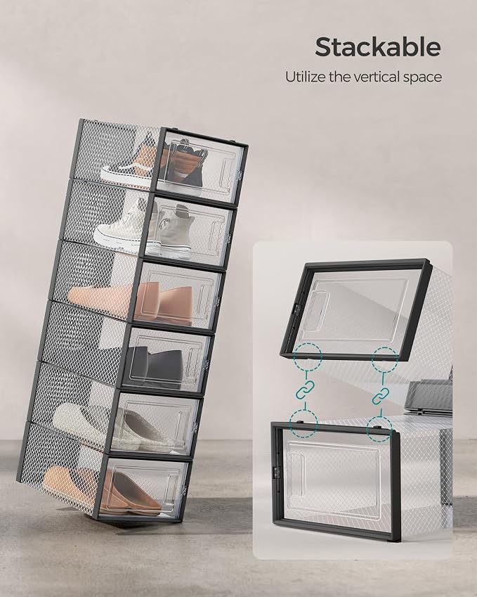 SONGMICS Shoe Boxes, Stackable Clear Plastic Boxes - Image 4