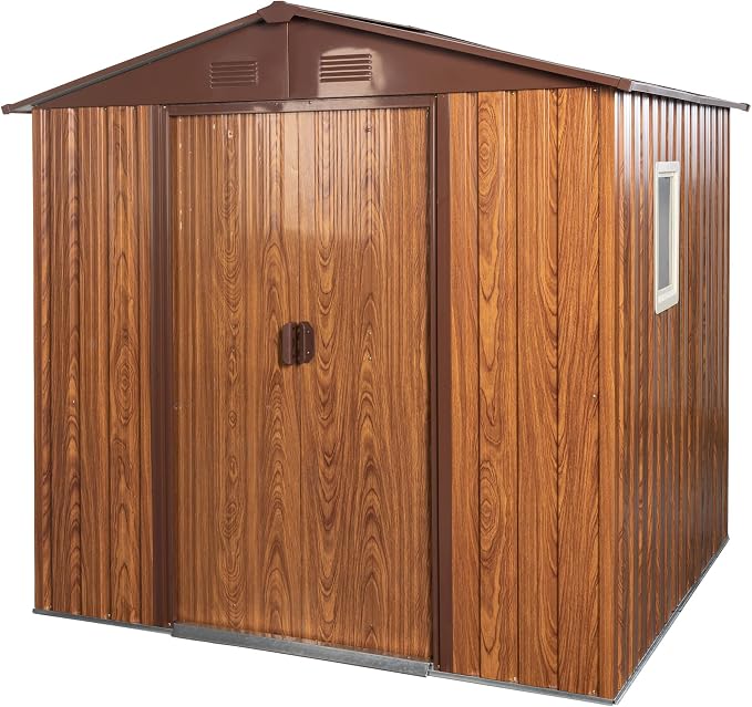 Outdoor Metal Storage Shed Window Ventilation Foundation Frame Waterproof by WEALTHGIRL