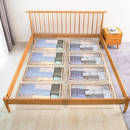 Under Bed Storage Bins Frame Storage Box Oxford Fabric Sturdy Underbed - Image 7