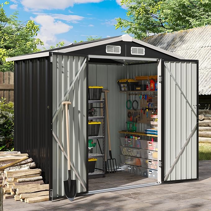 Aoxun 6.2x4 FT Shed Outdoor Galvanized Storage Shed by Aoxun
