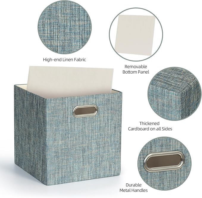 Posprica Storage Basket Bins, 13×13×13 Foldable Storage Boxes Fabric Drawer - Image 4