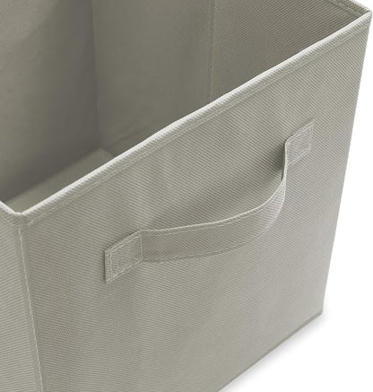 Casafield Set of 6 Collapsible Fabric Cube Storage Bins, Light Gray - Image 3
