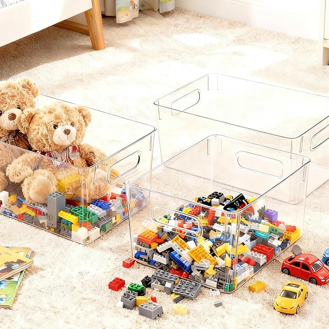 JollyPack 4 Pack Clear Plastic Storage Bins, Pantry Organizers and Storage - Image 8