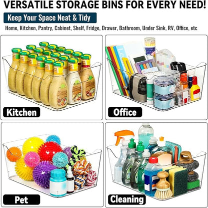 12 PACK Multi-Use Clear Plastic Storage Bins - Image 8