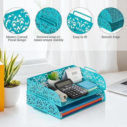 EasyPAG Paper Organizer for Desk 2 Tier Stackable Paper Tray for A4 Legal Size - Image 3