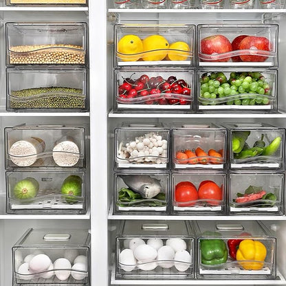 Diskary Fridge Organizer, Stackable Refrigerator Organizer Bins, Reusable Food - Image 4