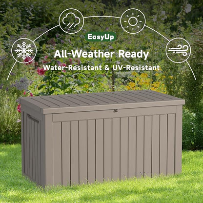 EasyUp 280 Gallon Outdoor Storage Box Waterproof, UV Resistant Resin Deck Box - Image 5