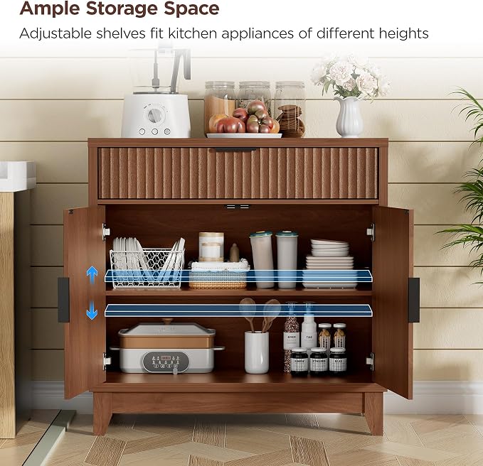 Vabches Fluted Sideboard Buffet Cabinet - Image 3