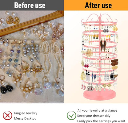 17Dec 6 Tier Rotating Jewelry Organizer Stand, 230 Holes Earring Holder - Image 6