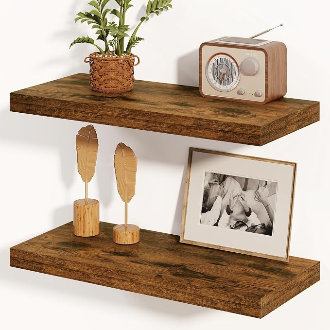 Floating Shelves, 8 Inch Deep Floating Shelves, Rustic Wood Floating Shelf by FunMemories