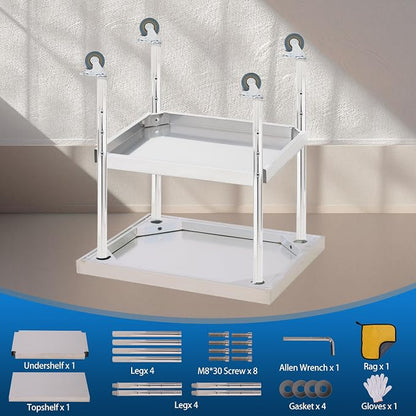 Stainless Steel Work Table – Heavy Duty 2-Tier Prep Station – Adjustable - Image 4