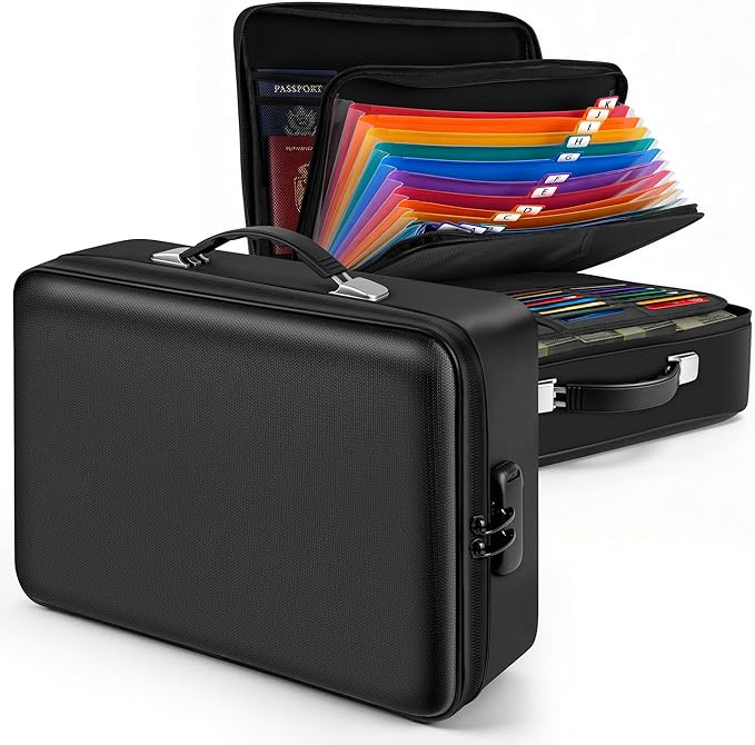 Fireproof Document Box with Lockable Zipper, Waterproof Hard-Shell Case by Unknown