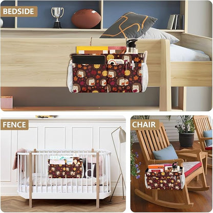 Autumn Leaves Sun Hedgehogs Brown Bedside Caddy - Image 8