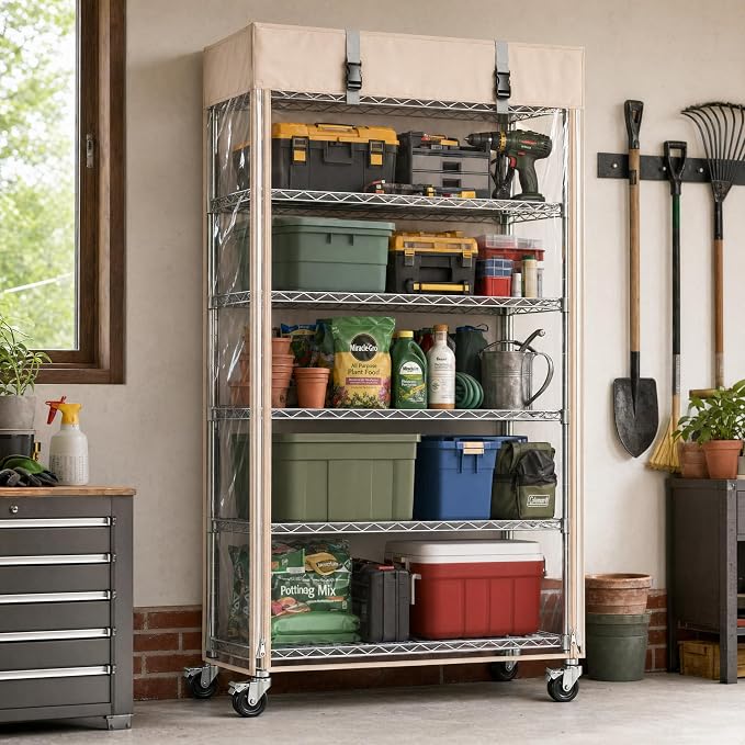 6-Tier Wire Shelving with Clear Cover, organization, and access simple and - Image 2