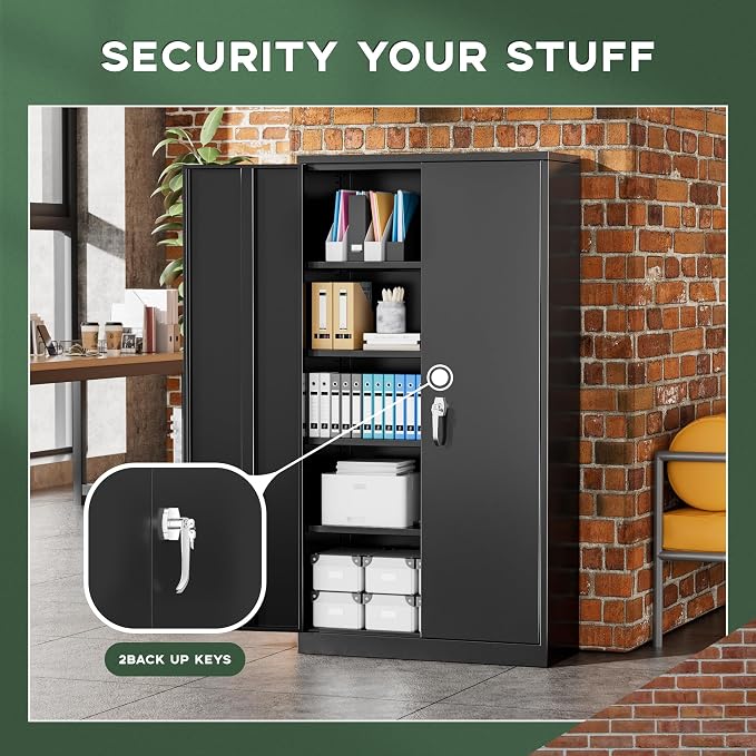 Greenvelly Metal Garage Storage Cabinet, 72” Lockable Storage Cabinet - Image 7