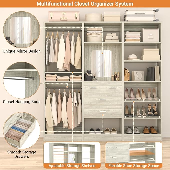 Unikito 75" Closet Organizer System - Image 2
