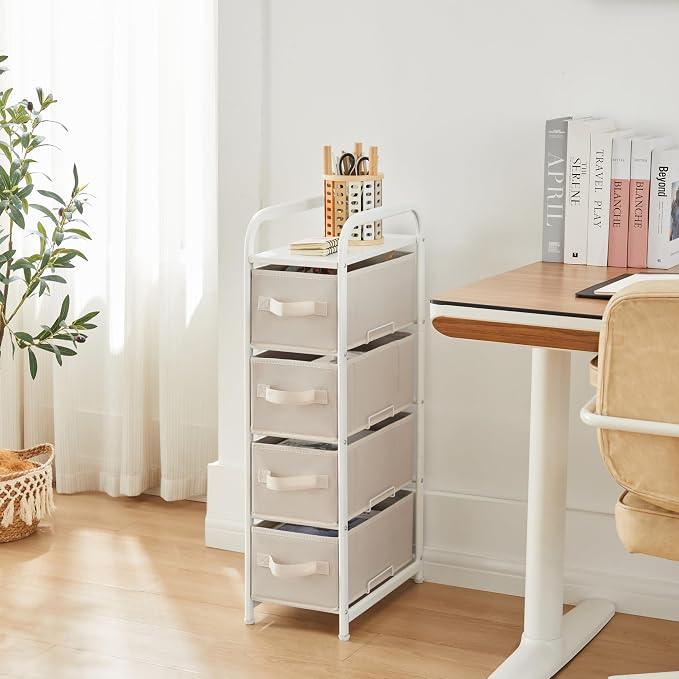 MAX Houser 4 Drawer Narrow Dresser Fabric Storage Tower Vertical Slim Storage - Image 7