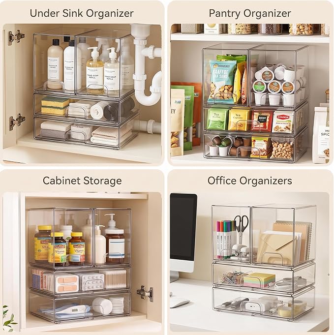 Clear Stackable Storage Drawers: Baby Bottle Storage Organizer, Acrylic Bottles - Image 6