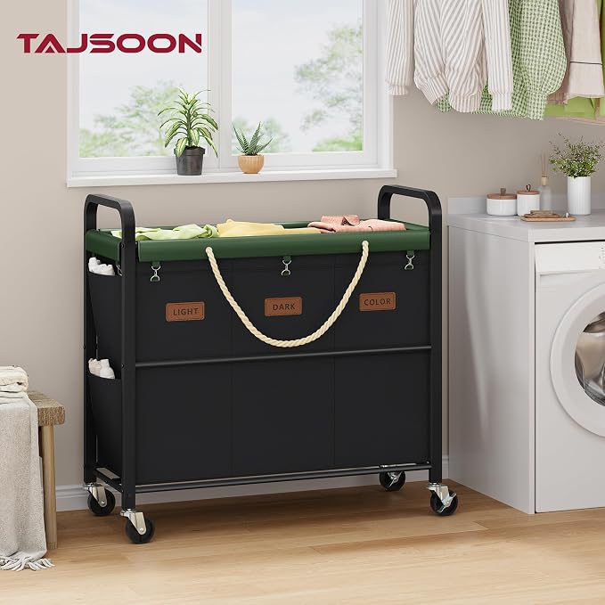 Tajsoon 148L Large Laundry Sorter 3 Section, Laundry Hamper - Image 2