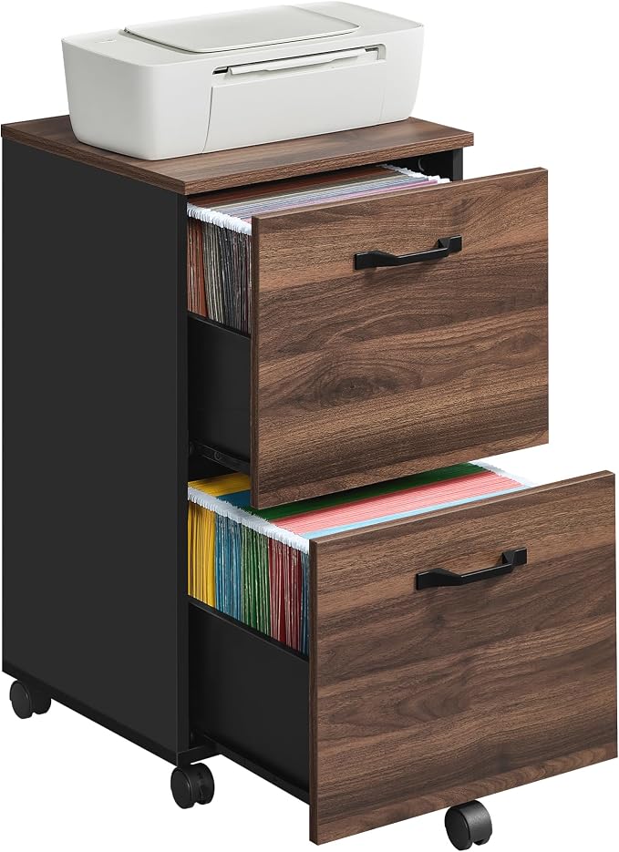 VASAGLE 2-Drawer File Cabinet, Small Rolling Filing Cabinet by VASAGLEbySONGMICSHOME