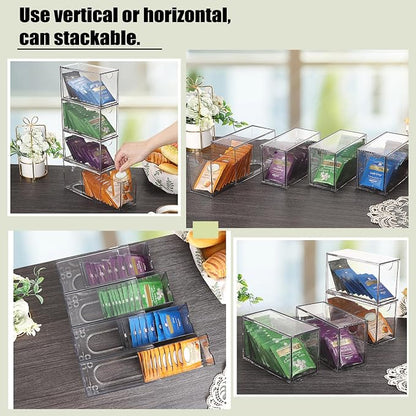 ELLDOO 4 Drawers Tea Bag Organizer, Coffee Pod Snack Storage - Image 3