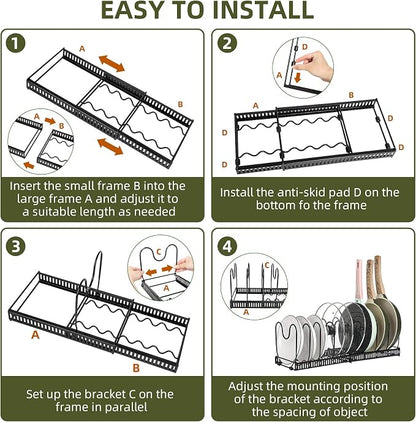 ROOHUA Pot Rack -Expandable Pan Organizer - Image 7