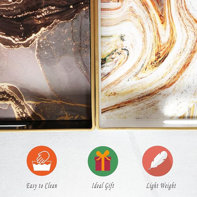 White Marbling Decorative Tray - Image 4