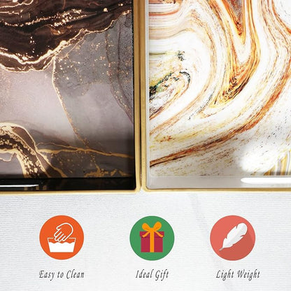 White Marbling Decorative Tray - Image 4