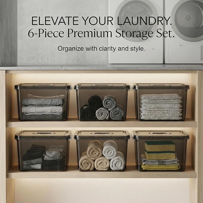 6 Quart Stackable Plastic Storage Bins - Image 7