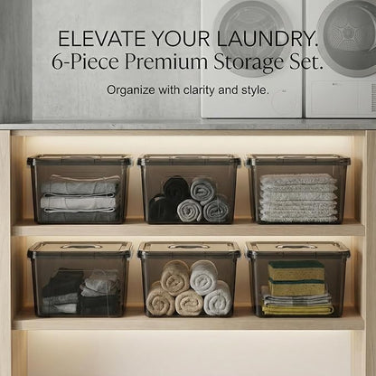 6 Quart Stackable Plastic Storage Bins - Image 7