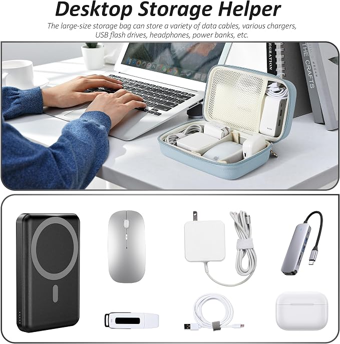 Charger Case for Macbook, Portable Tech Electronic Organizer Bag, Small Travel - Image 6