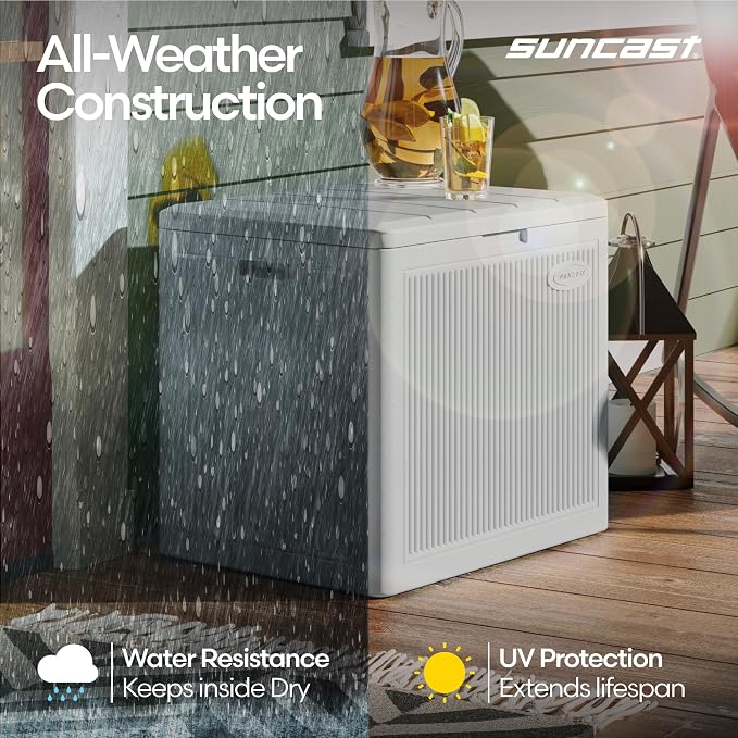 Suncast 22-Gal. Waterproof Resin Small Outdoor Patio Deck Box - Image 4
