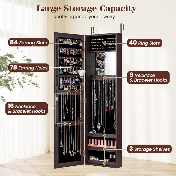Giantex Wall Mounted Jewelry Cabinet - Image 5