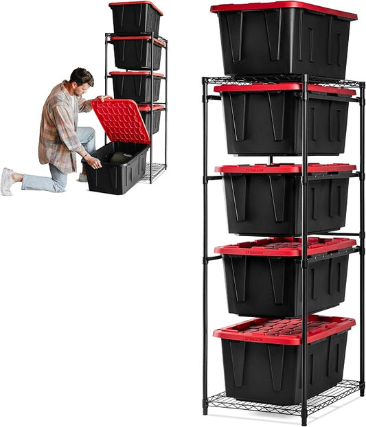 CleverMade Tote Tower Single 5-Tier Heavy-Duty Organizer Rack by CleverMade