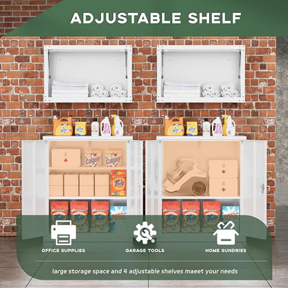 Greenvelly Metal Storage Cabinet, Lockable Storage Cabinets - Image 3