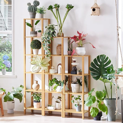 YUFAM 4 Tier Small Bookshelf, Narrow Tall Shelf, Wooden Book Shelf, Natural | - Image 8