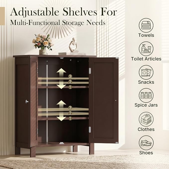 SUPER DEAL Modern Bathroom Floor Storage Cabinet - Image 7