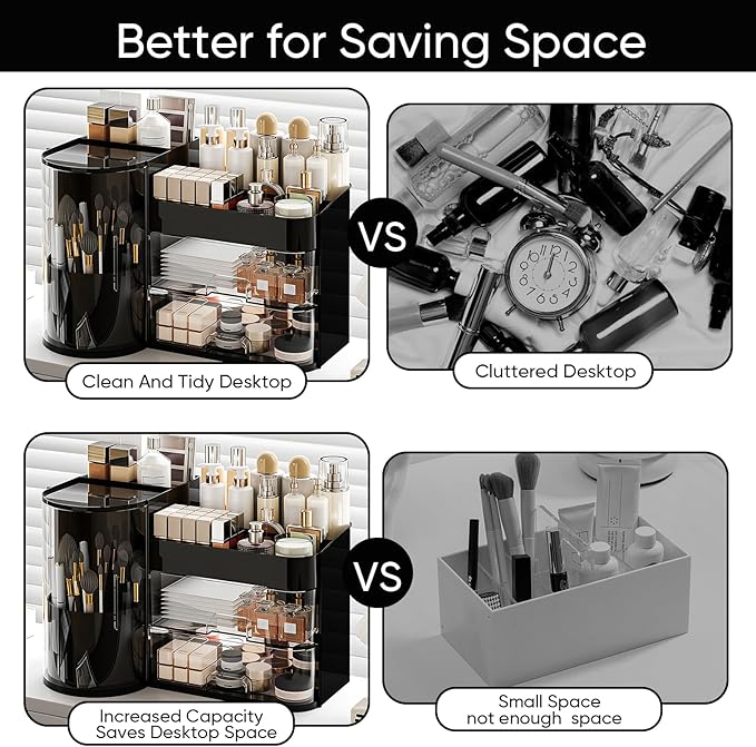 Makeup Organizer, Rotating Cosmetic Storage Organizer - Image 6