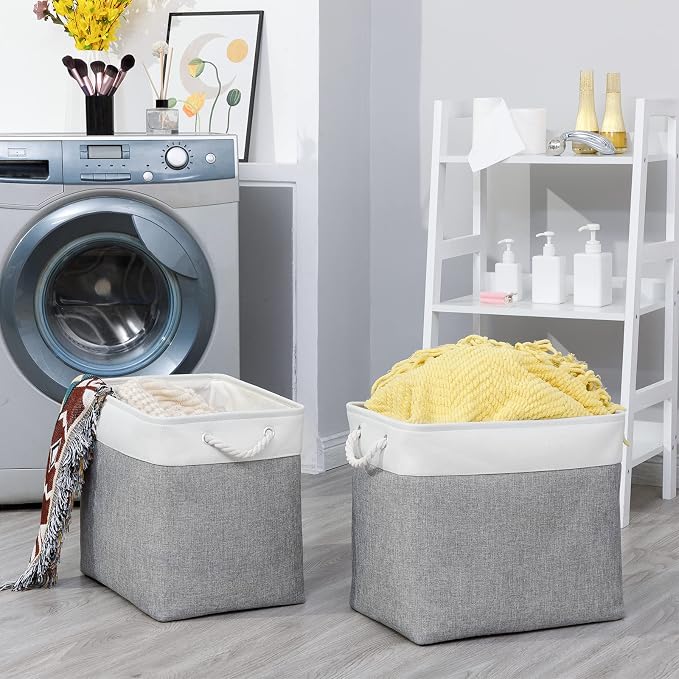 Bidtakay Large Storage Bins for Clothes Fabric Deep Baskets for Organizing Set - Image 2