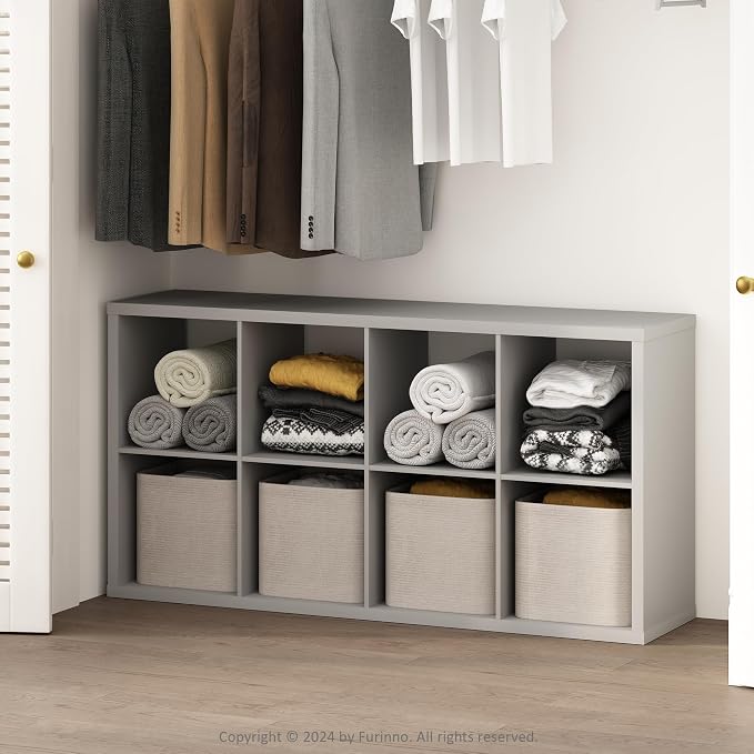 Furinno Cubic Closet Organizers and Storage, 8-Cube Closet Organizer, Open by Furinno-FitsYourSpaceFitsYourBudget