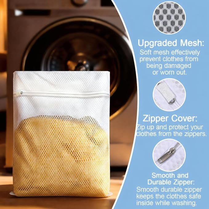 Honeycomb Mesh Laundry Bags 3 Pack, Durable Washing Bags - Image 8