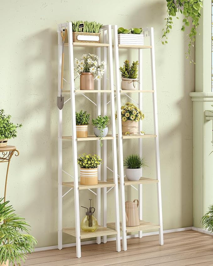 Hzuaneri Ladder Shelf, Freestanding Corner Storage Shelf | Bookcase - Image 8