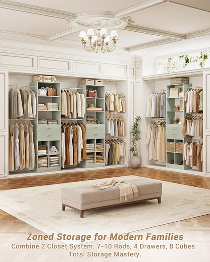 Small Closet System, 3.2-6.8FT Small Closet Organizer - Image 7