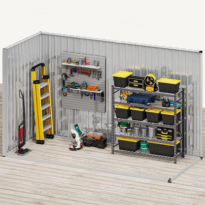 DWVO 9' x 4' Outdoor Storage Shed, Large Metal Tool Sheds, Heavy Duty Storage - Image 7